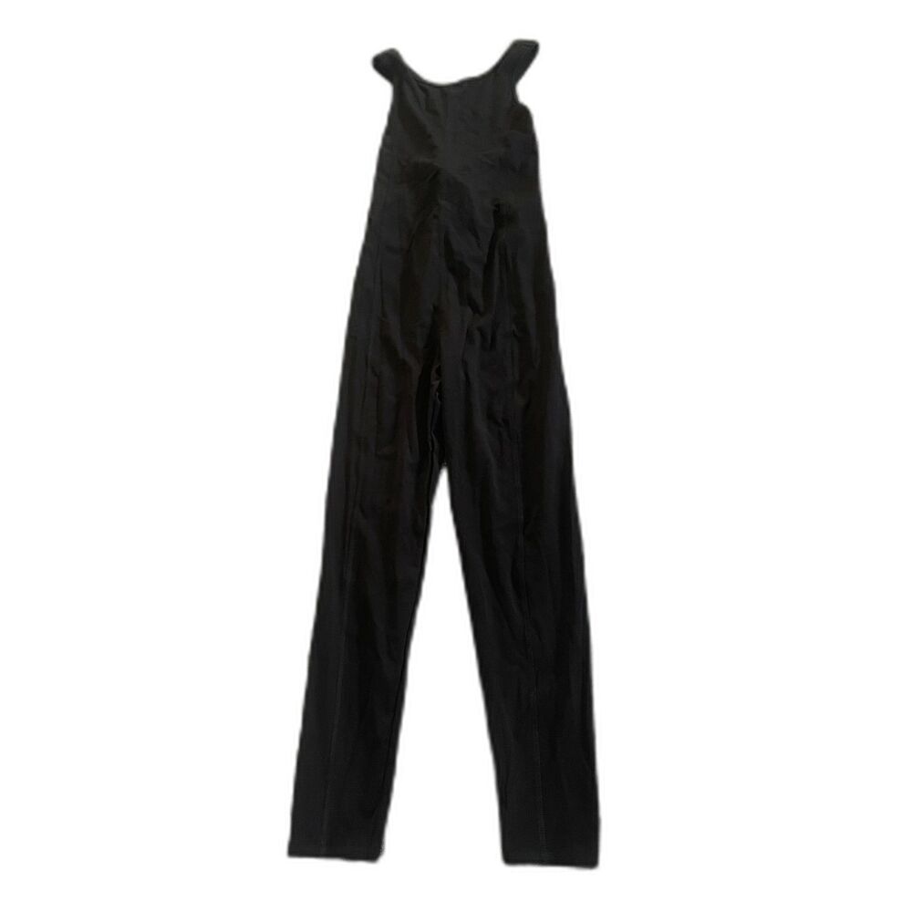Zara sleek form-fitting black full-length tank top athletic jumpsuit L